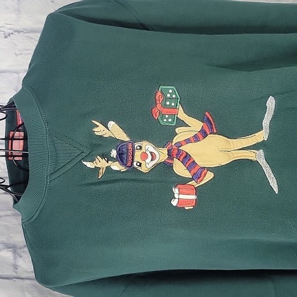 RUDOLPH REINDEER Green Graphic Sweatshirt - Picture 2 of 6